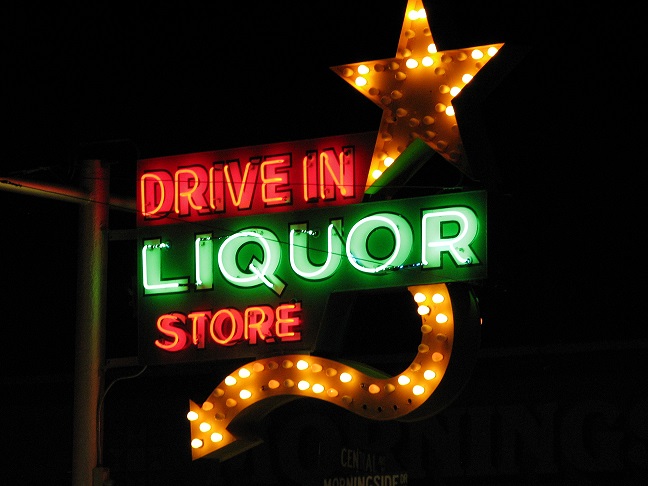 drive in liquor store, route 66 neon, copyright athena rayne anderson
