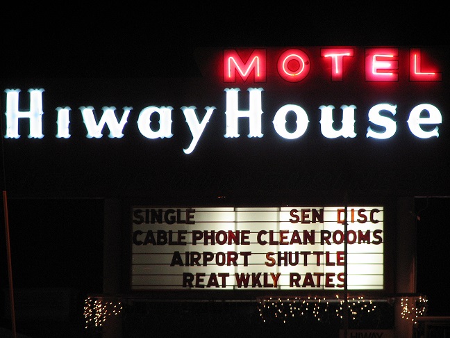 hiway house motel, route 66 neon, copyright athena rayne anderson