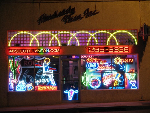 neon art gallery, route 66 neon, copyright athena rayne anderson